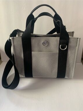 Lululemon Two Toned Canvas Mini Tote in Black and White